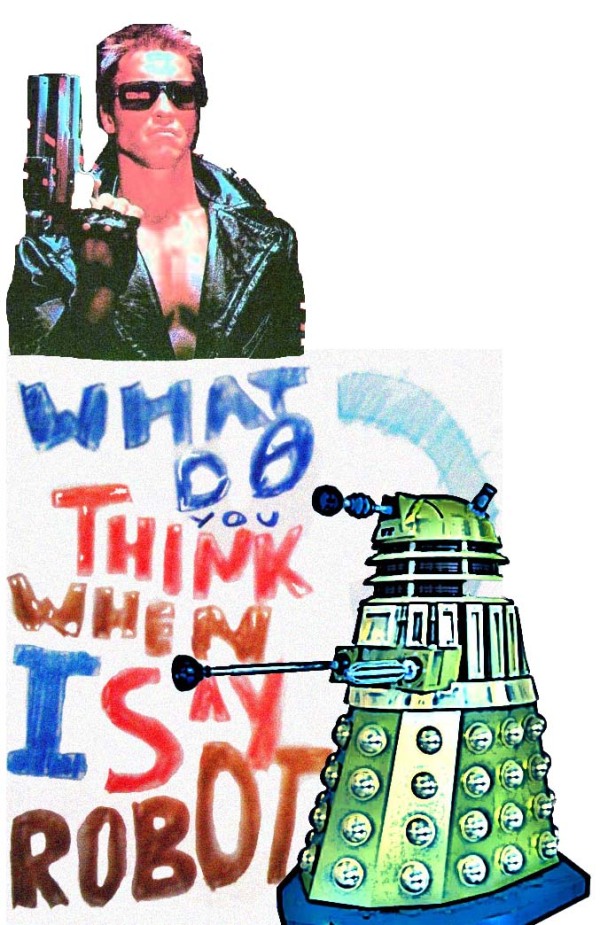 robots, arnie, terminator, dalek, daleks, davros doctor who, uncanny, think, thinking
